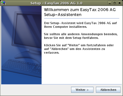 EasyTax Installation Screenshot